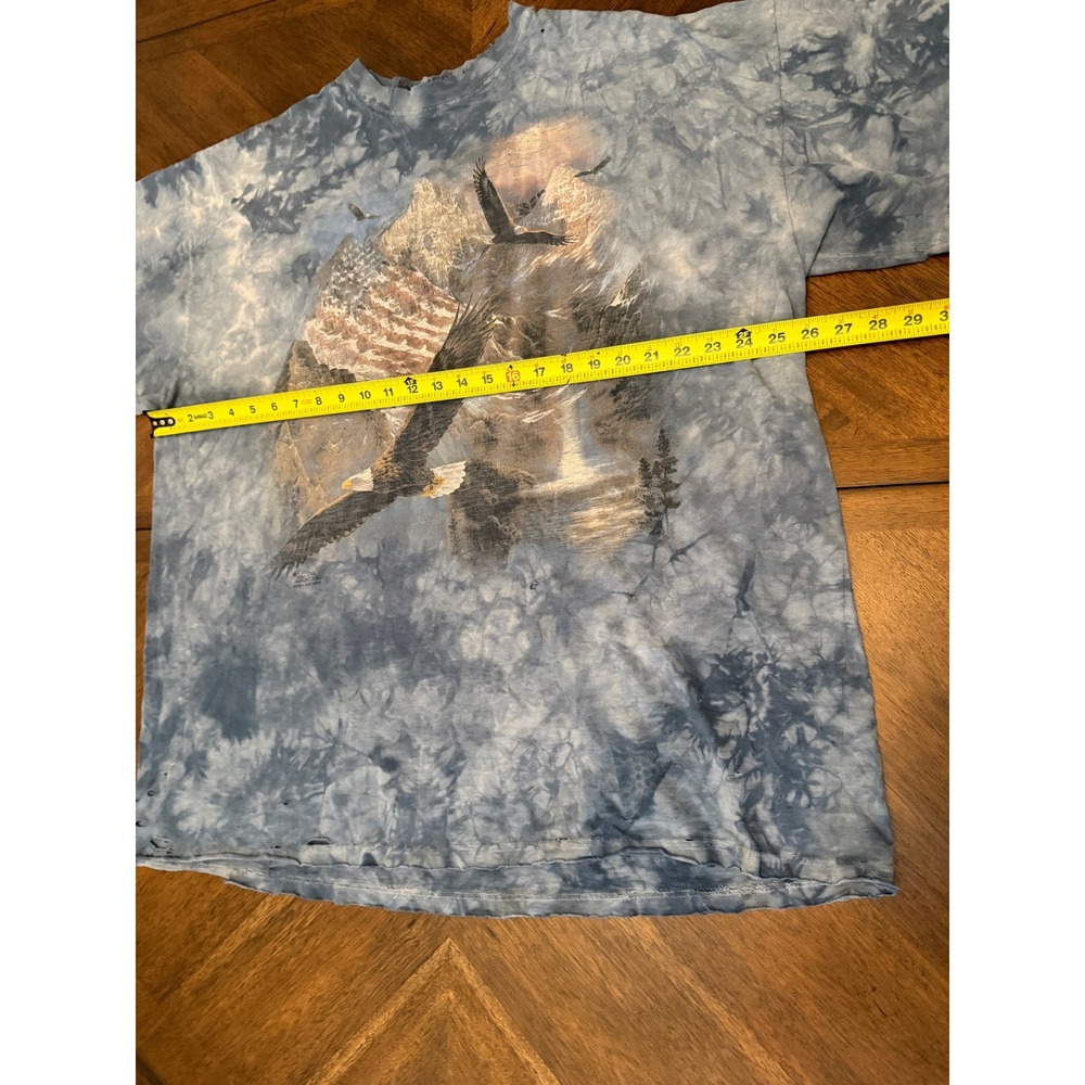 Vintage The Mountain Bald Eagle Mountain Tie Dye T Shirt Blue Distressed XL - Picture 8 of 8